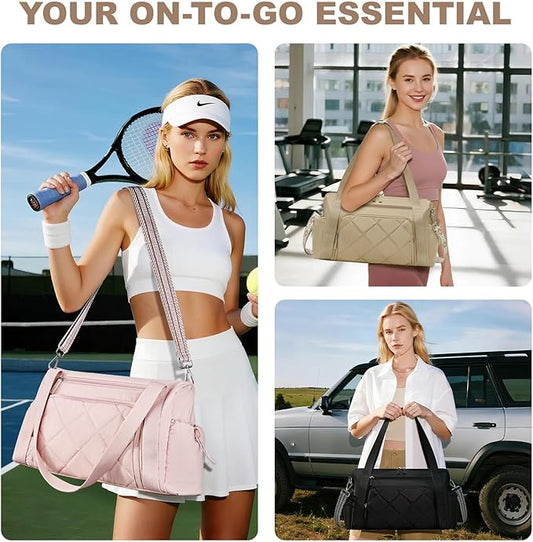 SYTRAH Gym Bag for Women, Duffle Weekender Bags for Travel, Lightweight Weekender Tote with Wet Pocket for Sports, Workout and Dance Green