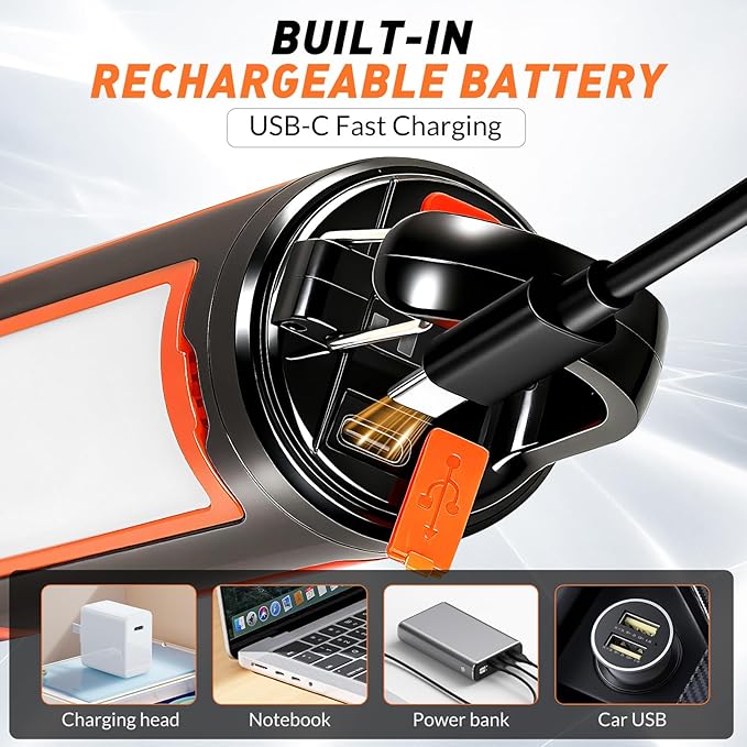 Portable LED Rechargeable Camping Lantern, AYL Lightweight USB Rechargeable Lamp LED Flashlight Survival Gear for Home Emergency Light Outdoor Lanterns for Power Outages Hurricane Lamp 3-Pack