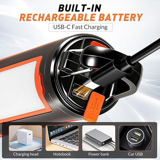 Portable LED Rechargeable Camping Lantern, AYL Lightweight USB Rechargeable Lamp LED Flashlight Survival Gear for Home Emergency Light Outdoor Lanterns for Power Outages Hurricane Lamp 3-Pack