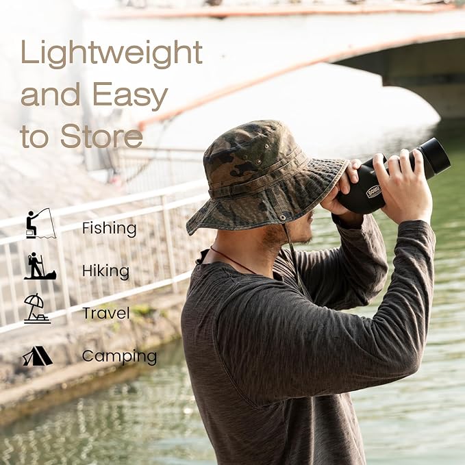 Bucket Hat Wide Brim UV Protection Sun Hat Boonie Hats Fishing Hiking Safari Outdoor Hats for Men and Women