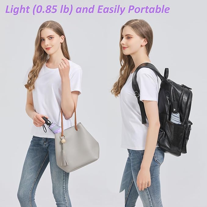 Windproof Compact Rain Umbrella for Travel 42/46 Inch Premium Fabric Auto Open Perfect for Purse and Backpack Portable Umbrella for Women and Men