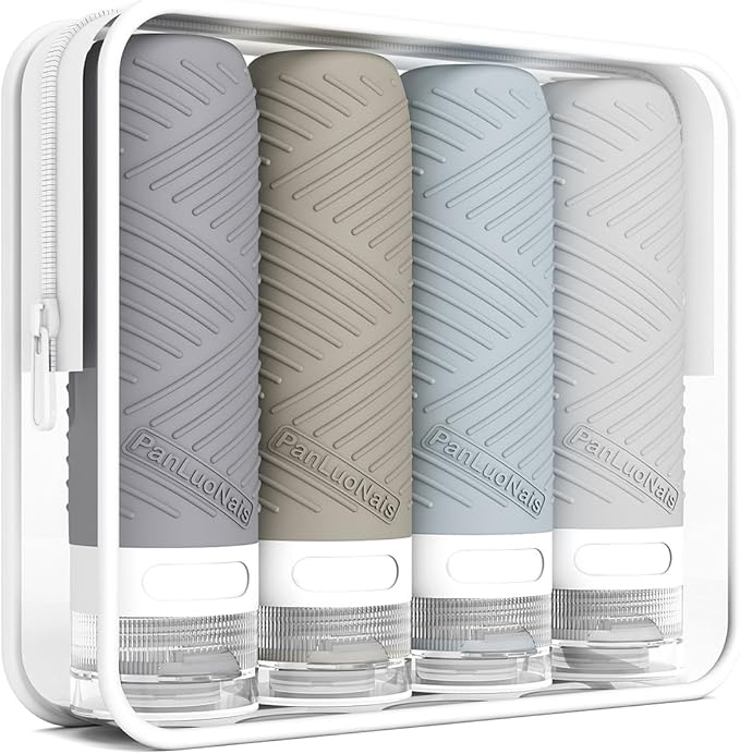 Travel Bottles for Toiletries, Silicone TSA Approved Bottles, Leakproof Shampoo & Toiletry Containers for Airplane, Vacation & Business Trips