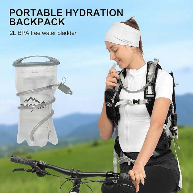 Hydration Pack,20L Hydration Backpack, Hiking Internal Frame Backpacks with 2L Hydration Water Bladder and Rain Cover, for Cycling,camping, hunting,Ski, Snow for Men, Women (black)