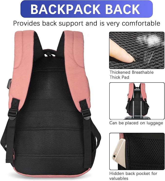 LARIPOP Travel Laptop Backpack,15.6 Inch Business Laptop backpack for Men Women with USB Charging Port,Water-Resistant Laptopack Weekender Daypack for Work College Computer