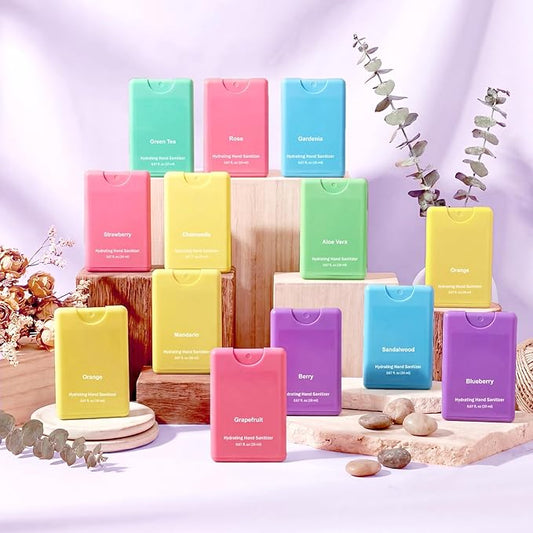 Frienda 48 Pcs Hydrating Hand Sanitizer Spray Bulk 2026 New Year Gift Travel Size Power Mist Portable Hand Sanitizer Spray Appreciation Gift for Women Men Teacher Staff Birthday Party Favor
