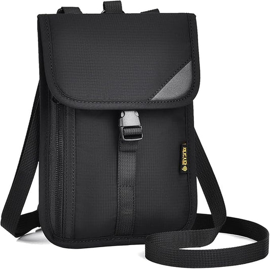 Passport Holder for Travel Pouch Neck Wallet for Traveling Women Men with RFID Blocking Waterproof and Slim Neck Pouch Adjustable Neck Strap (Z-Black)