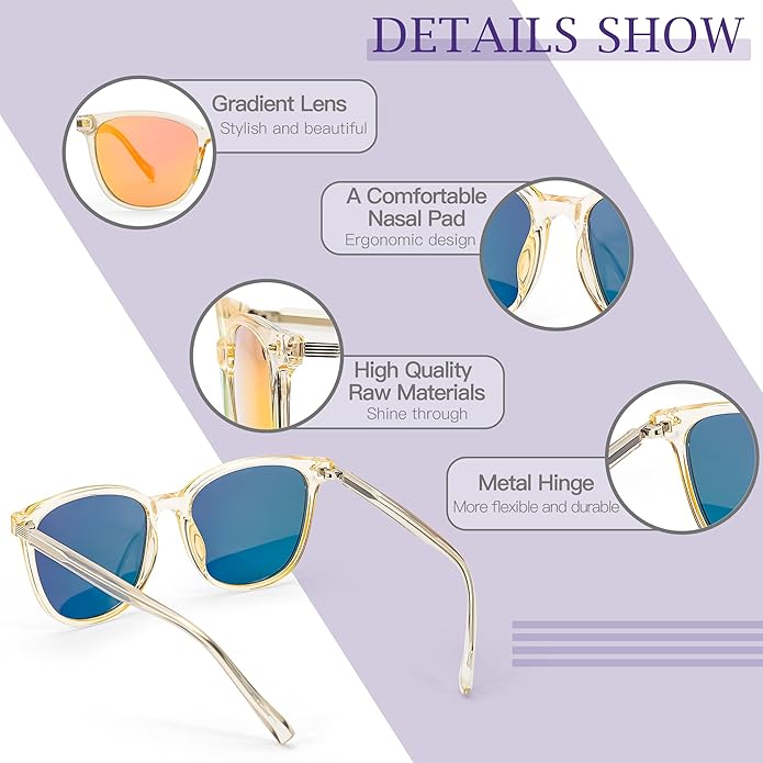 SIPHEW Oversized Square Sunglasses for Women|Lightweight Fashion Sunglasses 100% UV400 Protection|Trendy Mirrored Shade