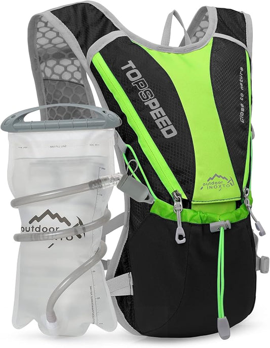 Hydration Pack Backpack，IX INOXTO Running Hydration Vest with 1.5L ( 50 oz) Water Bladder for Men Women，Lightweight Water Backpack for Hiking Cycling Climbing Camping