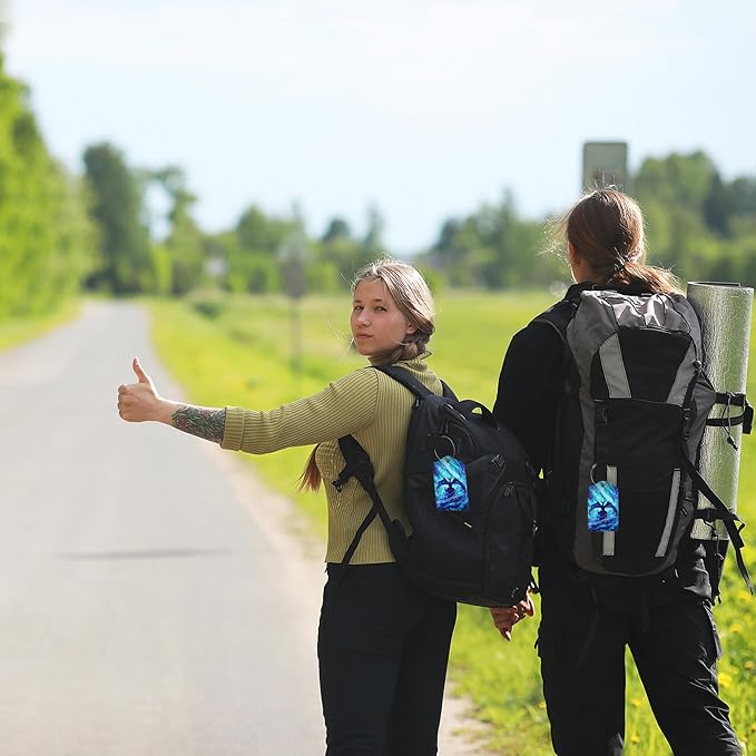 2 Pack Luggage Tag for Suitcases Blue Dragon Glowing PU Leather Bag Travel Suitcase ID Identifier Baggage Tags for Women Men Travel