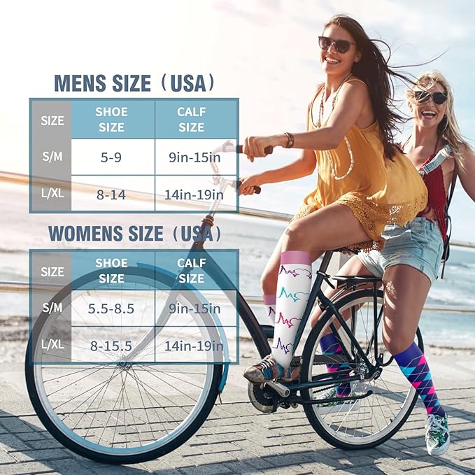 Bluemaple 6 Pack Copper Compression Socks for Women and Men Circulation-Best Support for Medical, Running,Nursing,Athletic