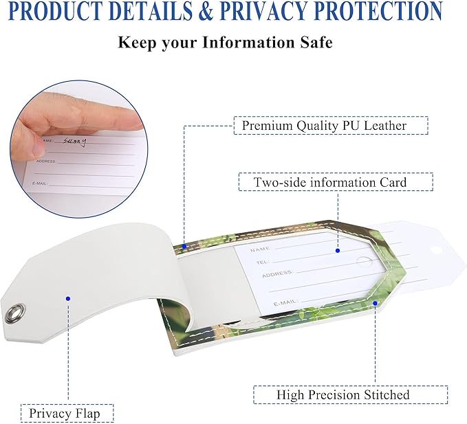 Luggage Tag, Personalized Luggage Tags for Suitcases, Cute Bag Tags for Backpacks Handbag School Instrument with Name ID Label Travel Essentials, Unique Fun Baggage Tags 2 Pack, Panda