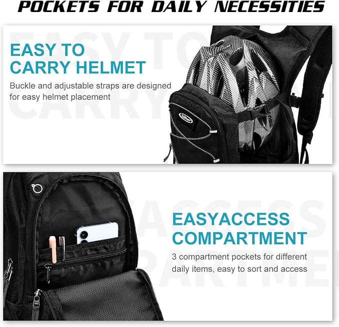 Hydration Backpack with 3L Water Bladder, Insulated Running Hydration Pack Hydropack, Lightweight Water Backpack for Hiking Cycling Camping Biking for Men Women