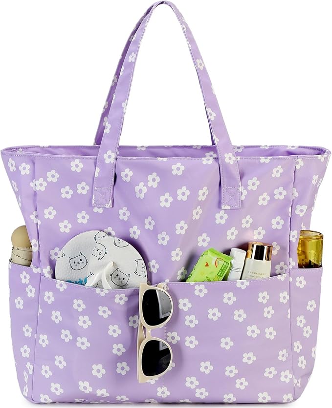 Bluboon Waterproof Beach Tote Pool Bags for Women Ladies Extra Large Carry On Bag With Wet Compartment for Weekender Travel