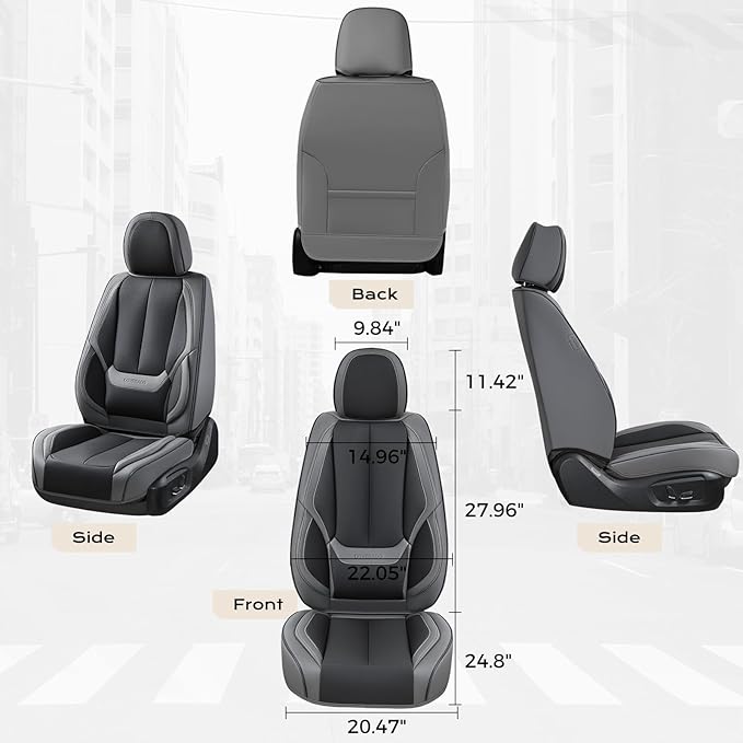 Coverado Seat Covers, Car Seat Covers Front Seats, Car Seat Cover, Car Seat Protector Waterproof, Car Seat Cushion Nappa Leather, Seat Covers Carseat Cover Universal Fit for Most Cars