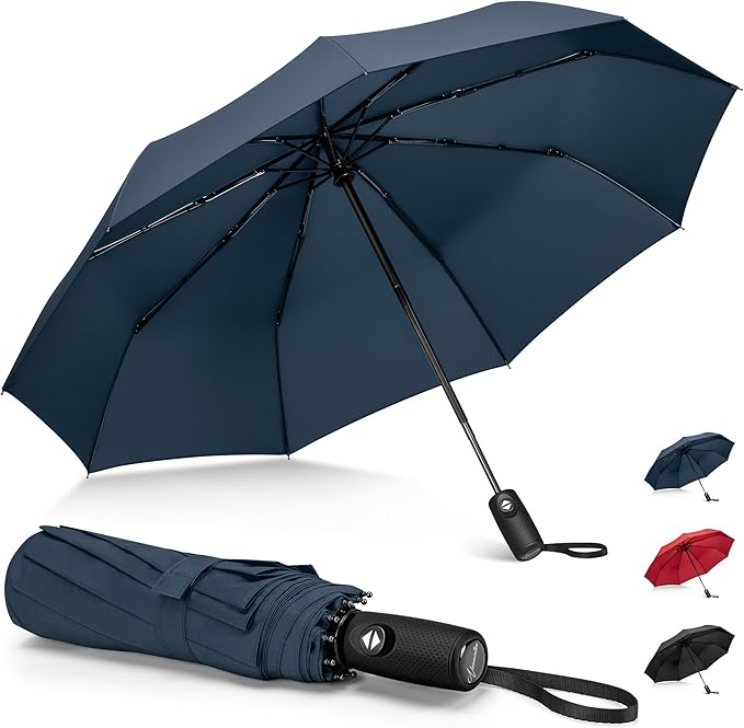 NINEMAX Travel Folding Umbrella Windproof for Men Women, Portable Compact Umbrellas Automatic Open and Close for Rain