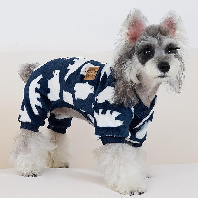 XPUDAC Dog Pajamas Polar Bear Fleece Dog Sweater for Small Medium Dogs Girl Boy Winter Puppy Clothes Pet Outfit Jumpsuit, XL