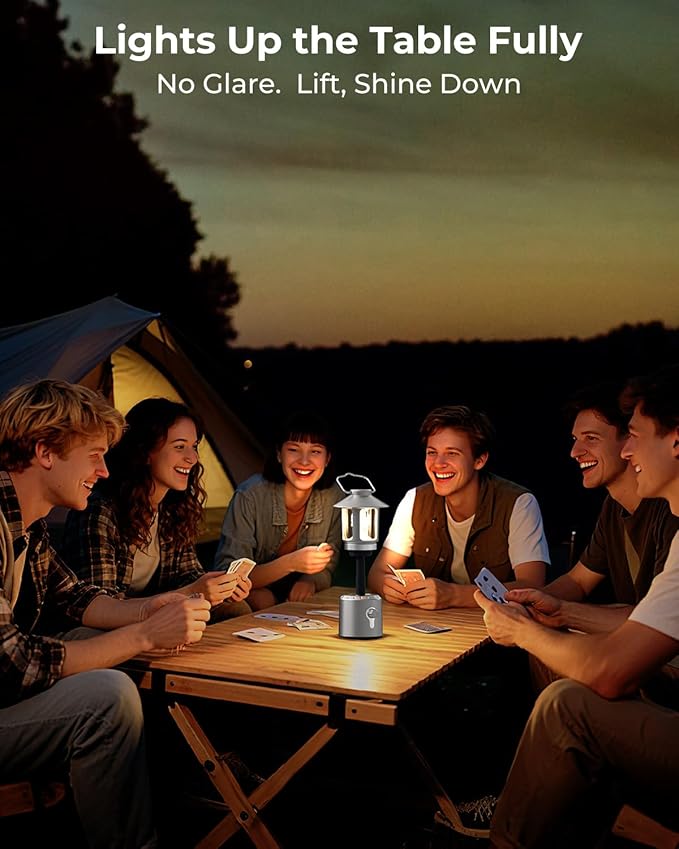 Camping Lantern Rechargeable, Telescopic Camping Light, Waterproof Retro Emergency Lights, Electric Lanterns for Power Outages, Vintage Hurricane Lamp for Tent Outdoor Patio RV Fishing