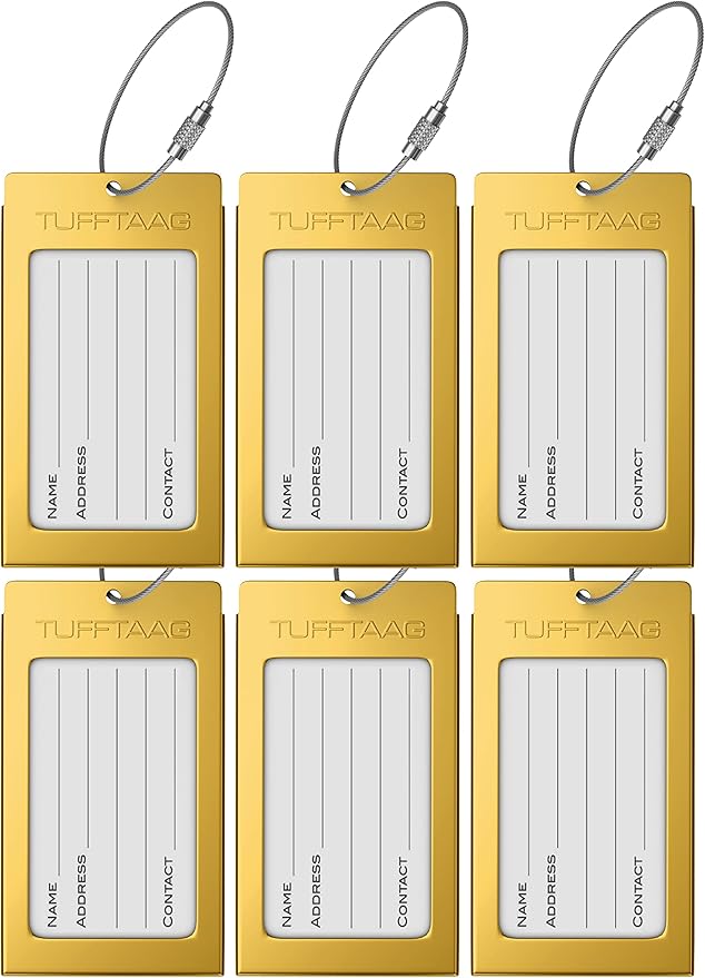 Luggage Tags Business Card Holder by TUFFTAAG - Durable Travel ID Bag Tag in Multiple Color Options, Perfect for Suitcases, Backpacks, and Carry-Ons, Easy Identification, Secure and Stylish
