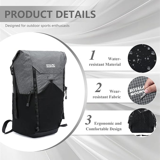 20l Hiking Backpack For Women&Men, Water Resistant Daypack Backpacks, Foldable & Packable Hiking Backpack, Lightweight Small Daypack For Travel Camping (Grey)