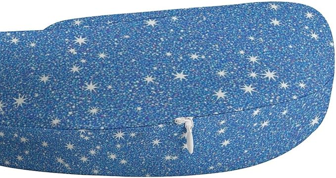 Premium Memory Foam Travel Pillow, Diamond Style Sliver Pattern U-Shaped, Head Support U-Shape for Bus Airplane Restful Sleep, Washable Breathable Cover