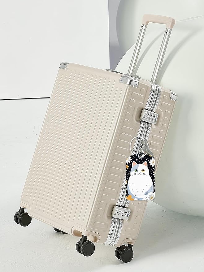 TopMade Smart Luggage Tag with Apple Find My, Premium Leather Luggage Tags for Suitcase, Travel Bags, Backpacks, Anti-Lost Suitcase Tag Tracker for Travel with Privacy Name Card, Rechargeable