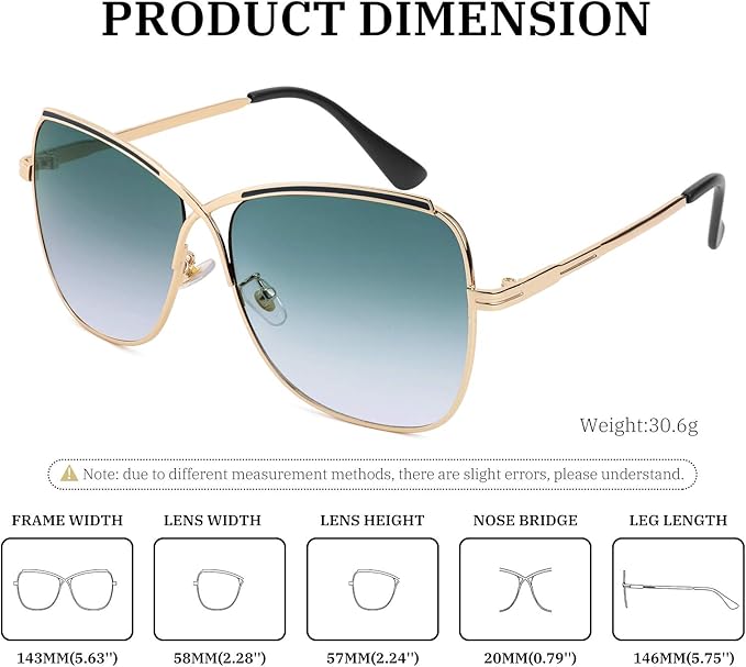 FEISEDY Womens Cute Sunglasses Oversized Butterfly X Shape Design Cateye Lady Sunglasses B2738