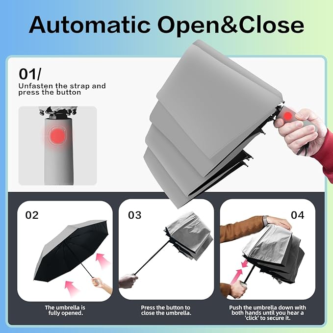 Compact Travel Umbrella, Small Pocket Mini Umbrella for Purse Wallet, UV Sun Rain Umbrellas for Backpack, Portable Folding Umbrellas for Women Kids