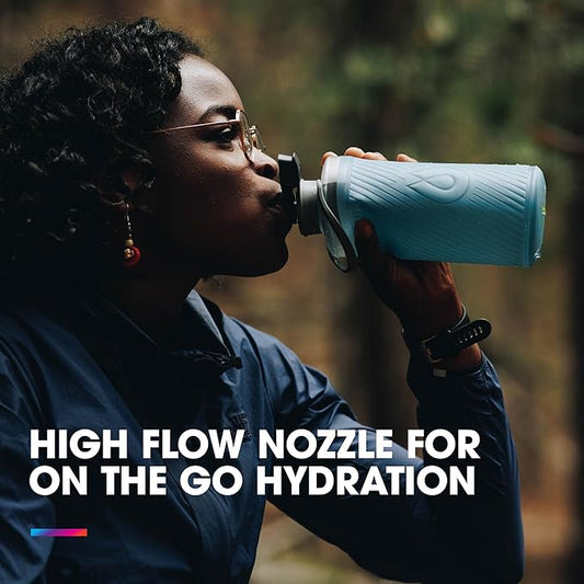 HydraPak Flux - Collapsible Backpacking Water Bottle (750ml, 1L, 1.5L) - BPA Free, Ultra Light, Spill-Proof Twist Cap