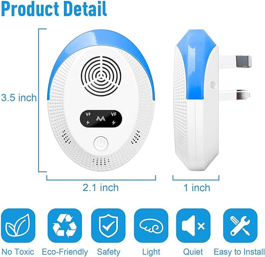 2025 Upgraded Mouse Repellent, Ultrasonic Pest Repeller, Home Indoor Pest Repellent for Insect, Roach, Spider, Ant, Bug, Rodent, Mouse, Bugs, Mosquito, Mice, 6 Packs