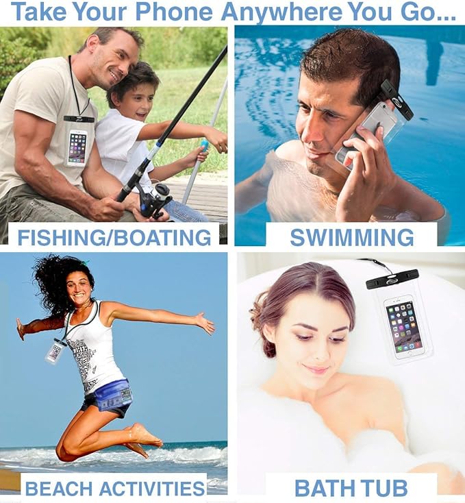 AiRunTech Waterproof Fanny Pack,Waterproof Phone Pouch for iPhone16 15 14 13 12 11 Pro Max,IPX8 Dry Bag for Snorkeling Beach Cruise Kayaking Pool Swimming(Phone Case + Waist Bag 2-Piece Set)