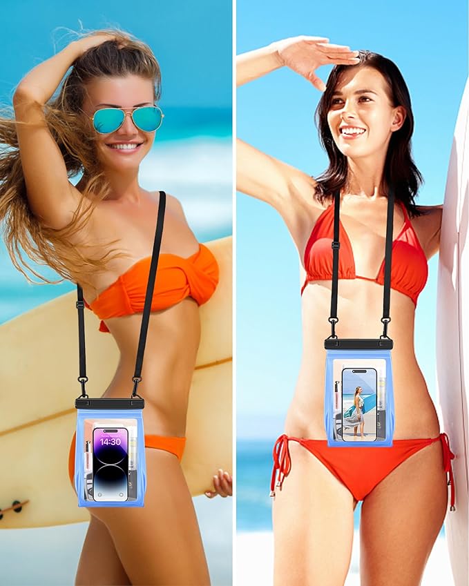 Large Waterproof Phone Pouch, Floating Dry Bag for iPhone 15 14 13 12 11 Pro Max Galaxy S22 S21 Waterproof Bag Sunscreen Glasses Storage Universal Dry Pouch for Swimming Rafting Boating