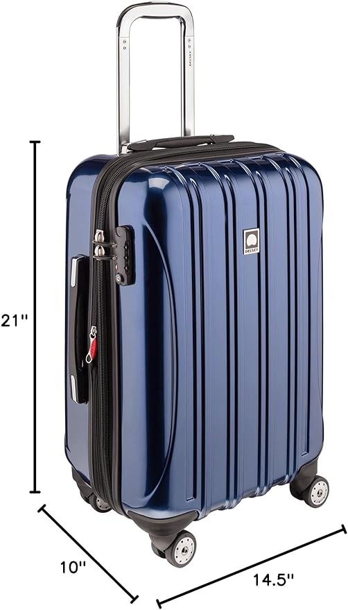DELSEY PARIS Helium Aero Hardside Expandable Luggage with Spinner Wheels, Blue Cobalt, Carry-On 21 Inch