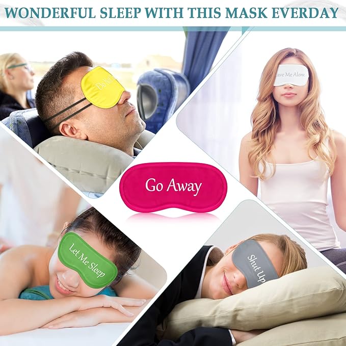 Eurzom 20 Pieces Funny Eye Sleeping Mask Bulk with Adjustable Strap Blackout Eye Sleep Mask for Night Blindfold Cover for Women Men(Bright Colors)