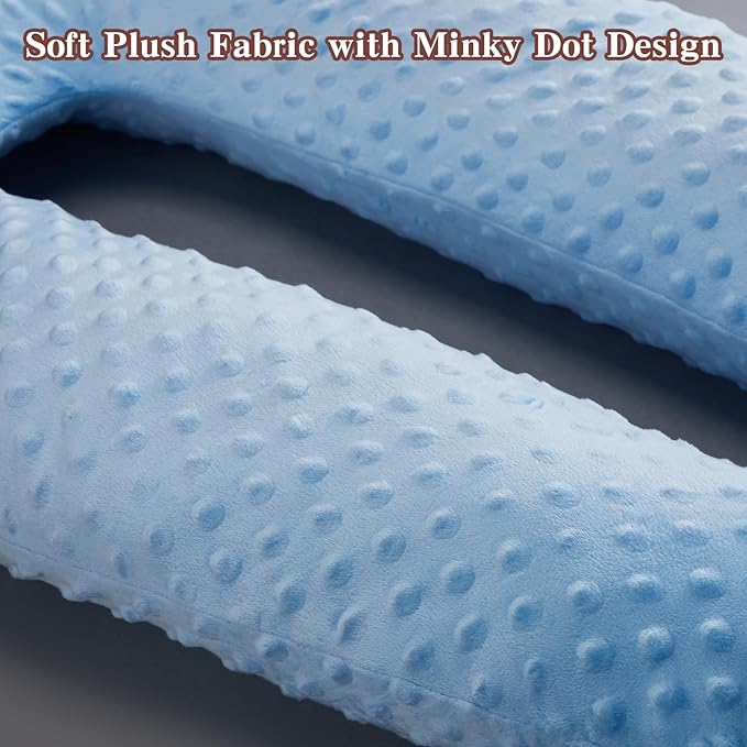 Travel Pillow for Kids Adult, Pillow for Car Sleeping Ultra Large U-Shaped with Removable Soft Cover Support Fix Neck and Body Sitting/Sleeping on The Trip (Blue)