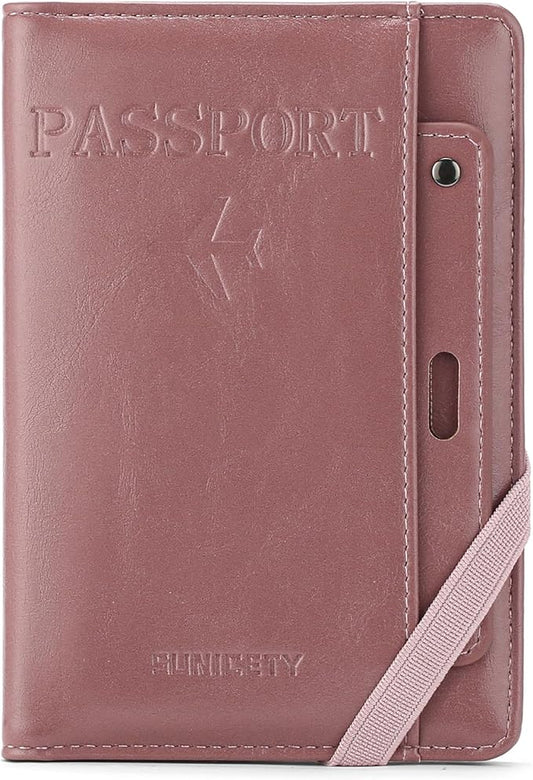 Rfid Passport Holder for Travel Women Men Passport Wallet Rfid Blocking with Card Slots and Pen Holder