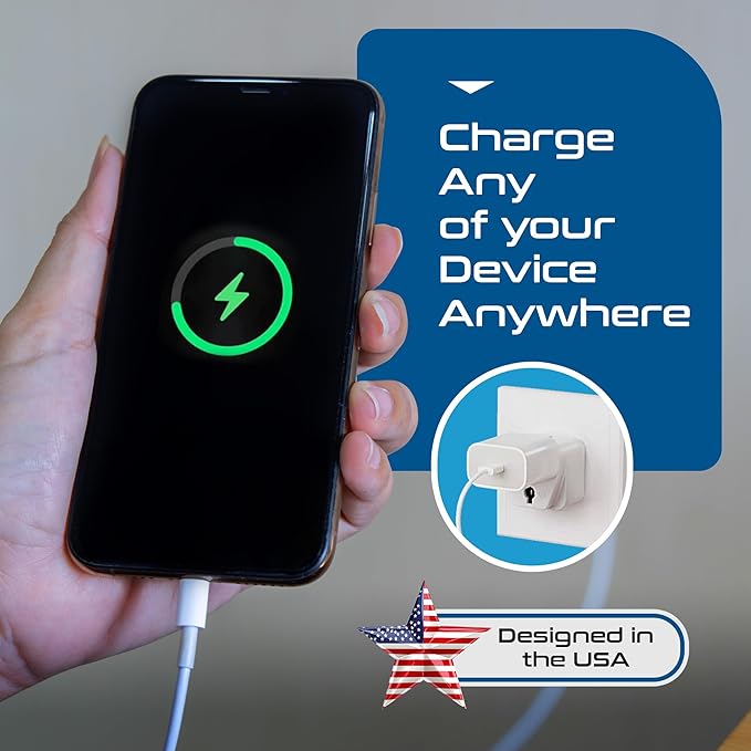 Ceptics India Travel Plug Adapter (Type D) for Pakistan, Nepal, Bangladesh - 3 Pack [Grounded & Universal] (GP-10-3PK)