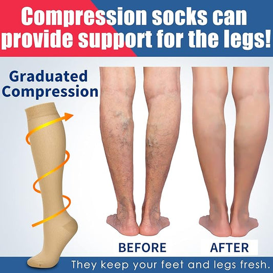 Laite Hebe 4 Pairs-Compression Socks for Women&Men Circulation-Best Support for Nurses,Running,Athletic