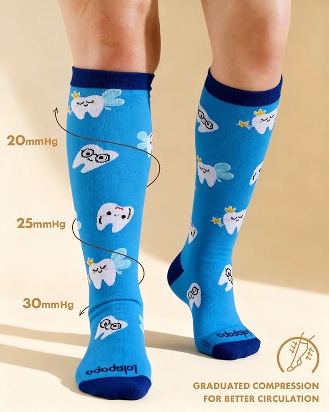 Cotton Compression Socks for Women Men - 2 Pairs 20-30mmHg Circulation Grid Arch Support Socks, Breathable