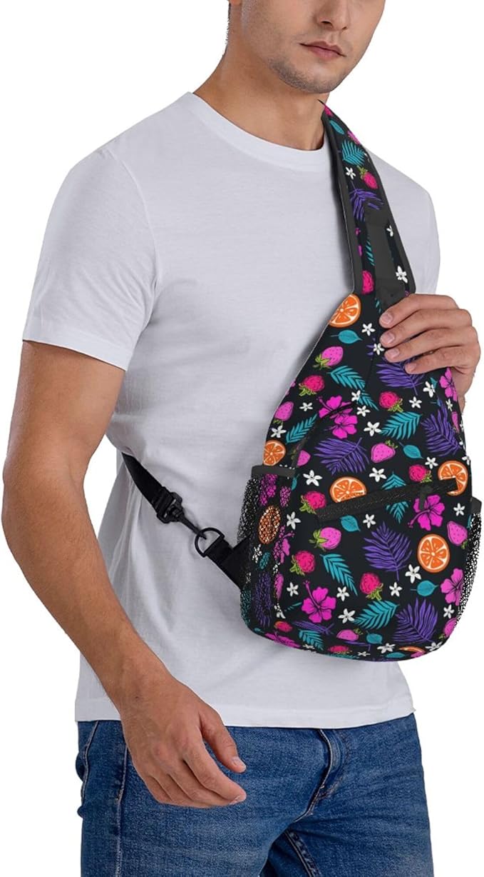Hawaii Tropical Palm Sling Backpack Crossbody Bag Casual Chest Bags Travel Hiking Daypack Shoulder Bag for Women Men