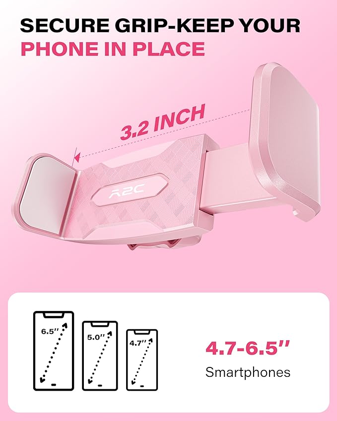 A2C Flexible Phone Holder for Treadmill, Peloton, Stroller, Shopping Cart, Desk, Portable Gooseneck 16.5” Long Arm Phone Mount for 4.7”-6.5" Smartphones, Gym Accessories for Women, Pink