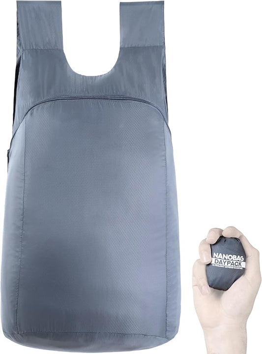 Nanobag Ultra-Lightweight Foldable Backpack for Traveling and Compact Mini Hiking Pack for Men & Women, Reusable Collapsible