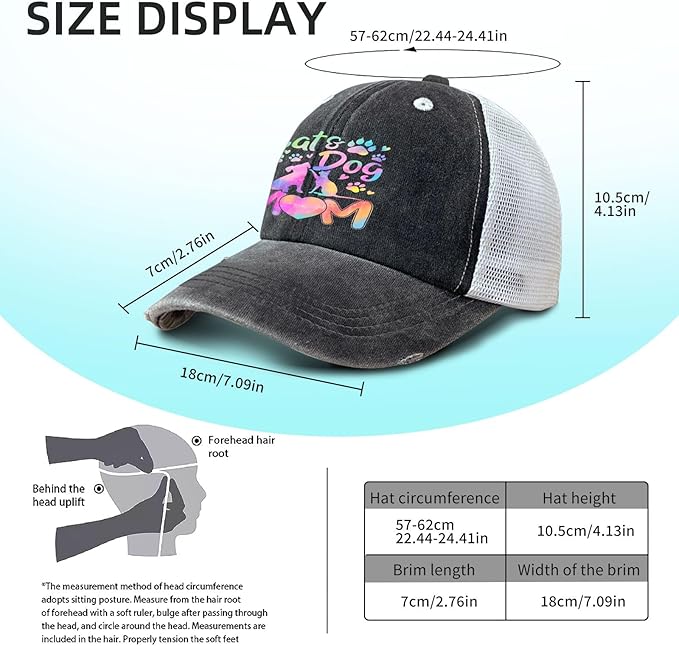 Cat Mom Proud, Cat Lover Mom Ripped Hole Paw Design hat Outdoor Cap for Grandpa