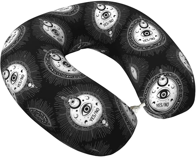 Neck Pillows for Travel Gothic Moon Eye Witchy Magic Spirit Board, Women and Men Airplane Car Pillow, Neck Support U Shaped Pillow for Rest Pain Relief Sleeping