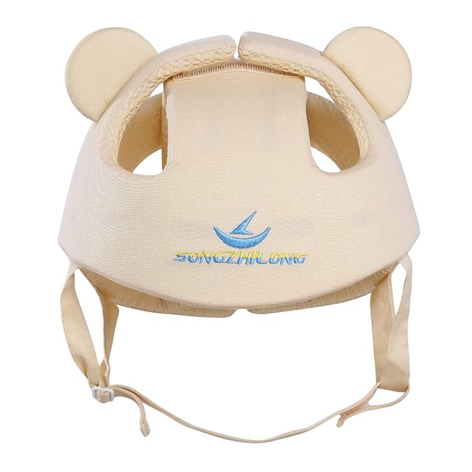 Baby Infant Helmet Toddler Headguard Head Protective Cushion Cute Children Adjustable Helmet Hat Harnesses Cap Kid Child Crawl Walk Playing (Beige)