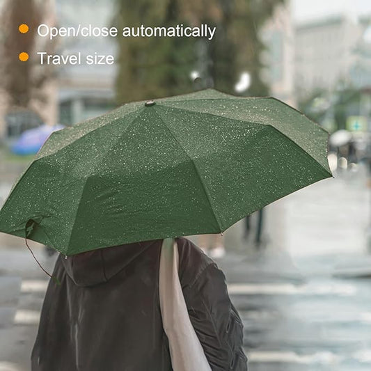 SIEPASA Windproof Travel Compact Umbrella-Automatic Umbrellas for Rain-Compact Folding Umbrella, Travel Umbrella Compact, Small Portable Windproof Umbrellas for Men Women Teenage. (Green)