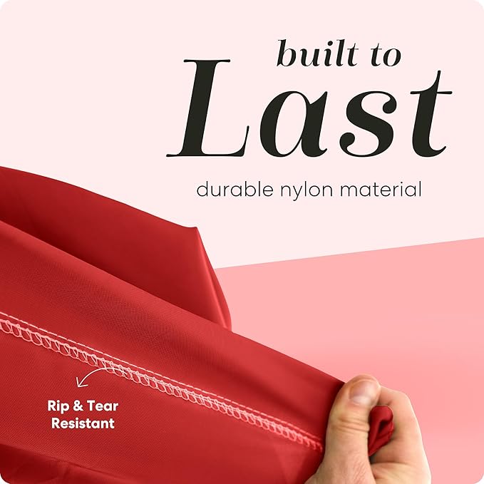 Nylon Laundry Bag - Locking Drawstring Closure and Machine Washable. These Bags will Fit a Laundry Basket or Hamper and Strong Enough to Carry up to Three Loads of Clothes. (Red)