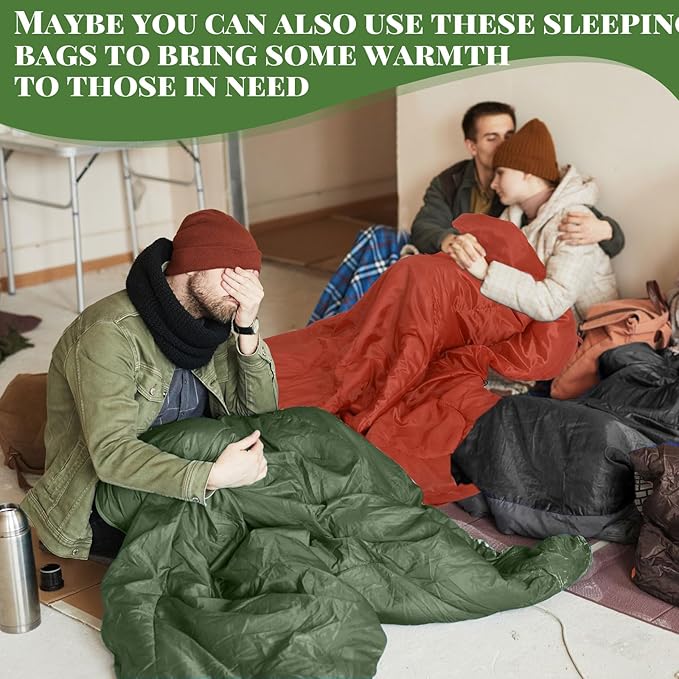 VitalCozy 24 Pcs Sleeping Bags for Adults Bulk Lightweight Waterproof Backpacking Camping Sleeping Bag with Compression Sack, Portable Compact for Winter Hiking Outdoor Camping Essential