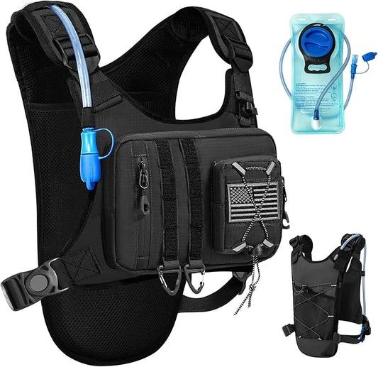 Outdoor Hydration Vest for Running & Hiking, Lightweight Breathable Water Backpack with 2.0L Bladder, Bounce-Free Chest Pack for Marathon, Cycling, Trekking for Men and Women
