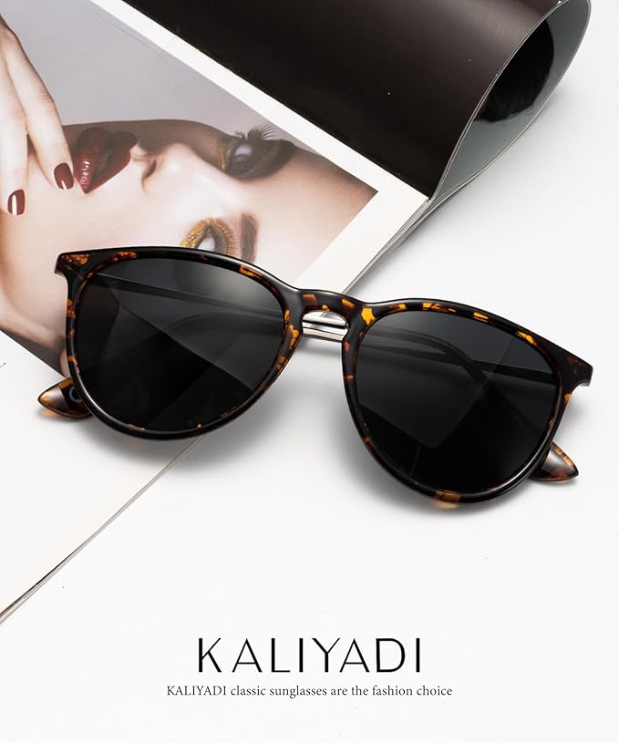 KALIYADI Sunglasses Womens Polarized Womens-Sunglasses: Trendy Sun Glasses with UV400 Retro Style for Party Beach Shopping