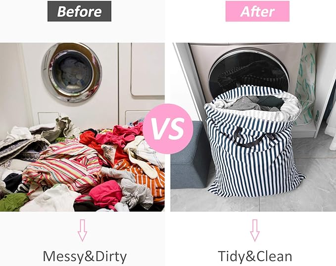 SWISSELITE Laundry Bag with Handle and Drawstring, Large Heavy Duty Laundry Bag, 28 x 40 Inches Travel Dirty Clothes Bag for Laundromat and Household